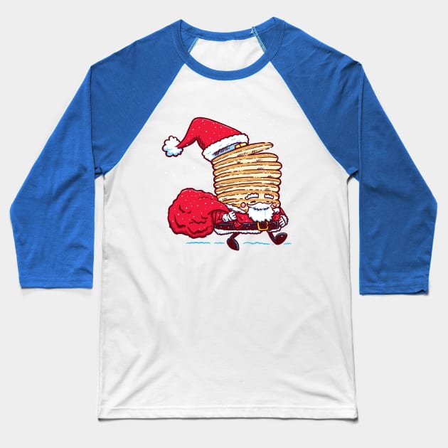 Santa Pancake Baseball T-Shirt by nickv47